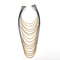 Multi layered gold bead exaggerated women's necklace
