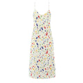 Colorful speckled backless lace up bow suspender dress