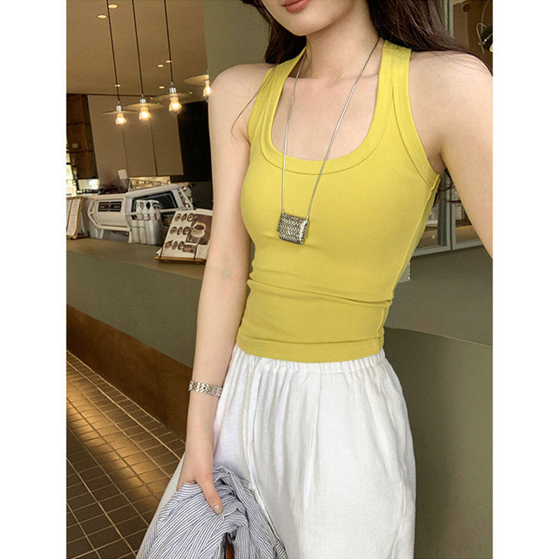 Sexy Fitted Ribbed Stretch Halter Top for Women