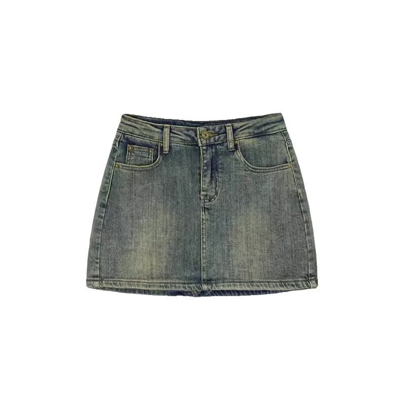 Vintage Denim Mini Skirt for Women