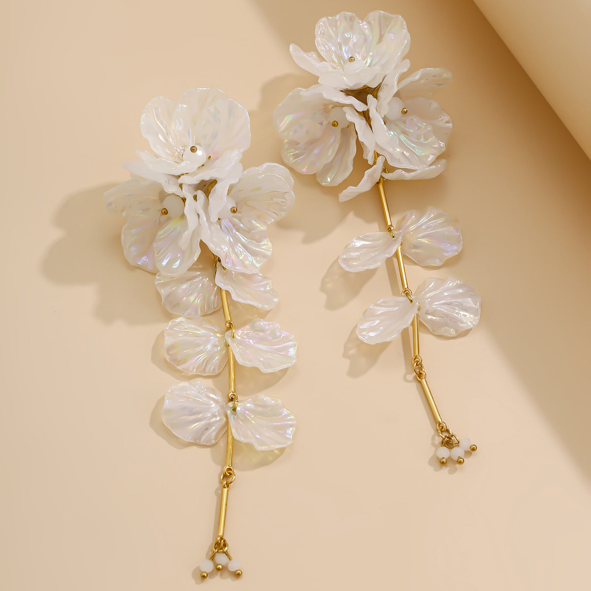 Fashionable Colorful CCB Flower Necklace Sweet and Simple Metallic Clavicle Chain