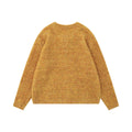 Retro loose yellow round neck sweater jacket for women