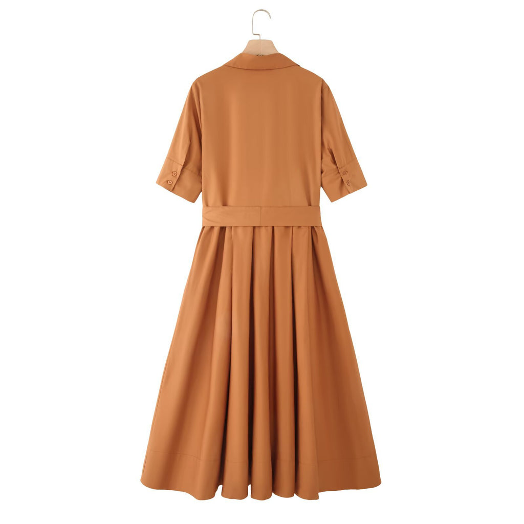 Style Short Sleeve Shirt Dress for Women