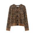 Elegant animal jacquard knitted jacket