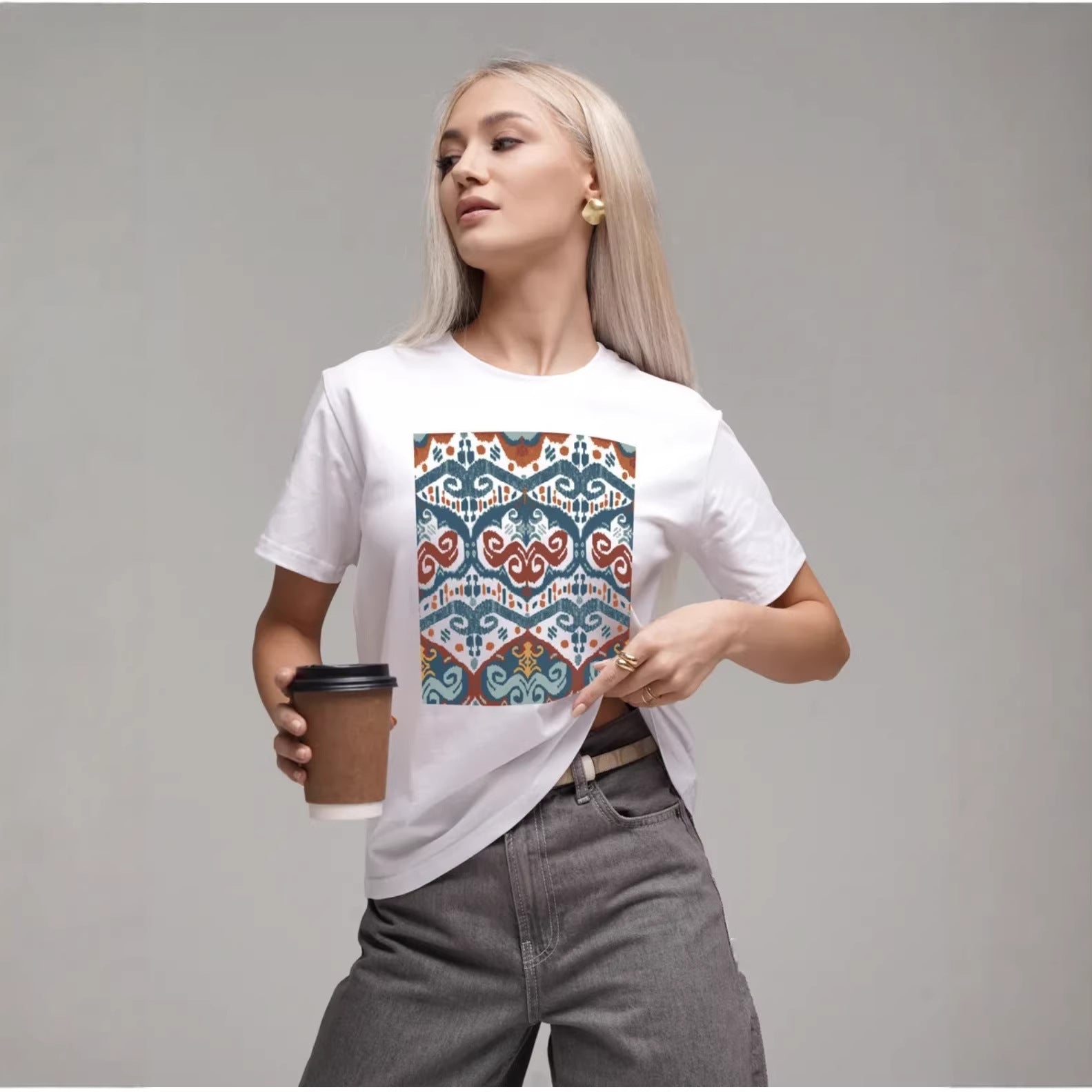 Round neck short sleeved top
