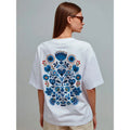 Short sleeved round neck loose top for women