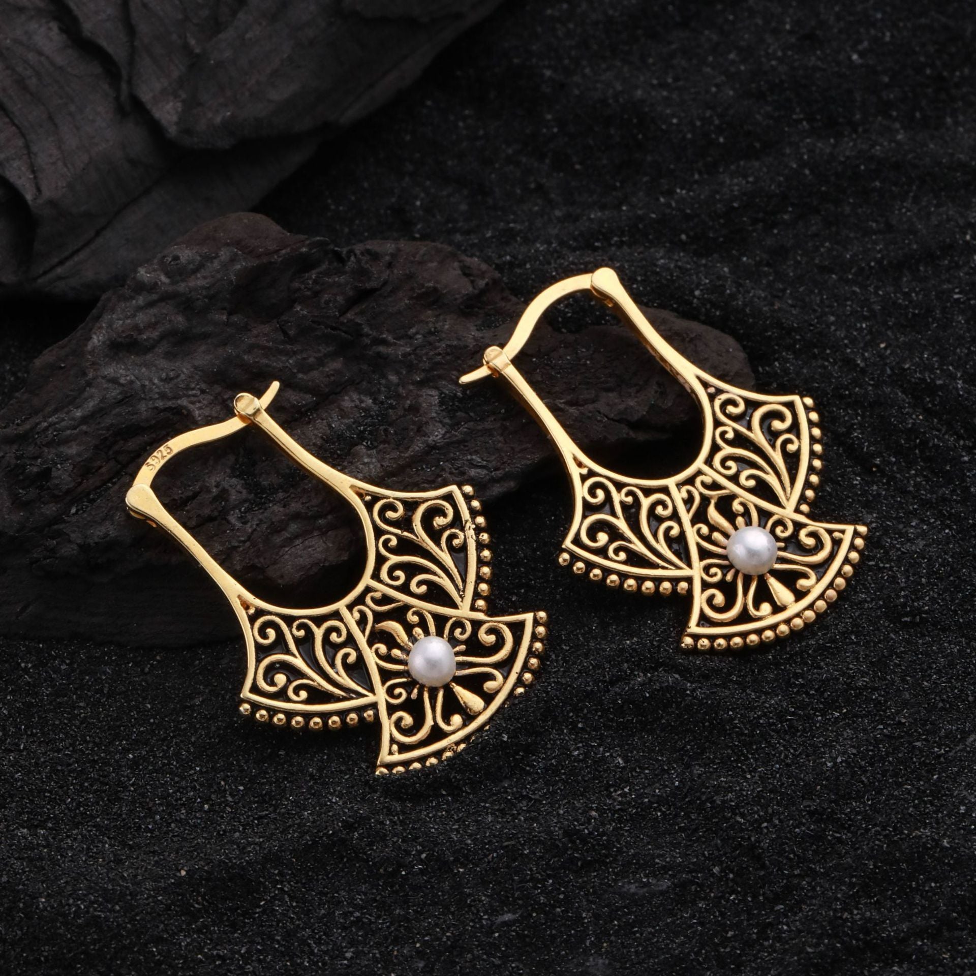 Carved Phoenix Tail Earrings for Women