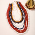 Simia multi-layer bead exaggerated imitation pearl design women's necklace Baroque retro