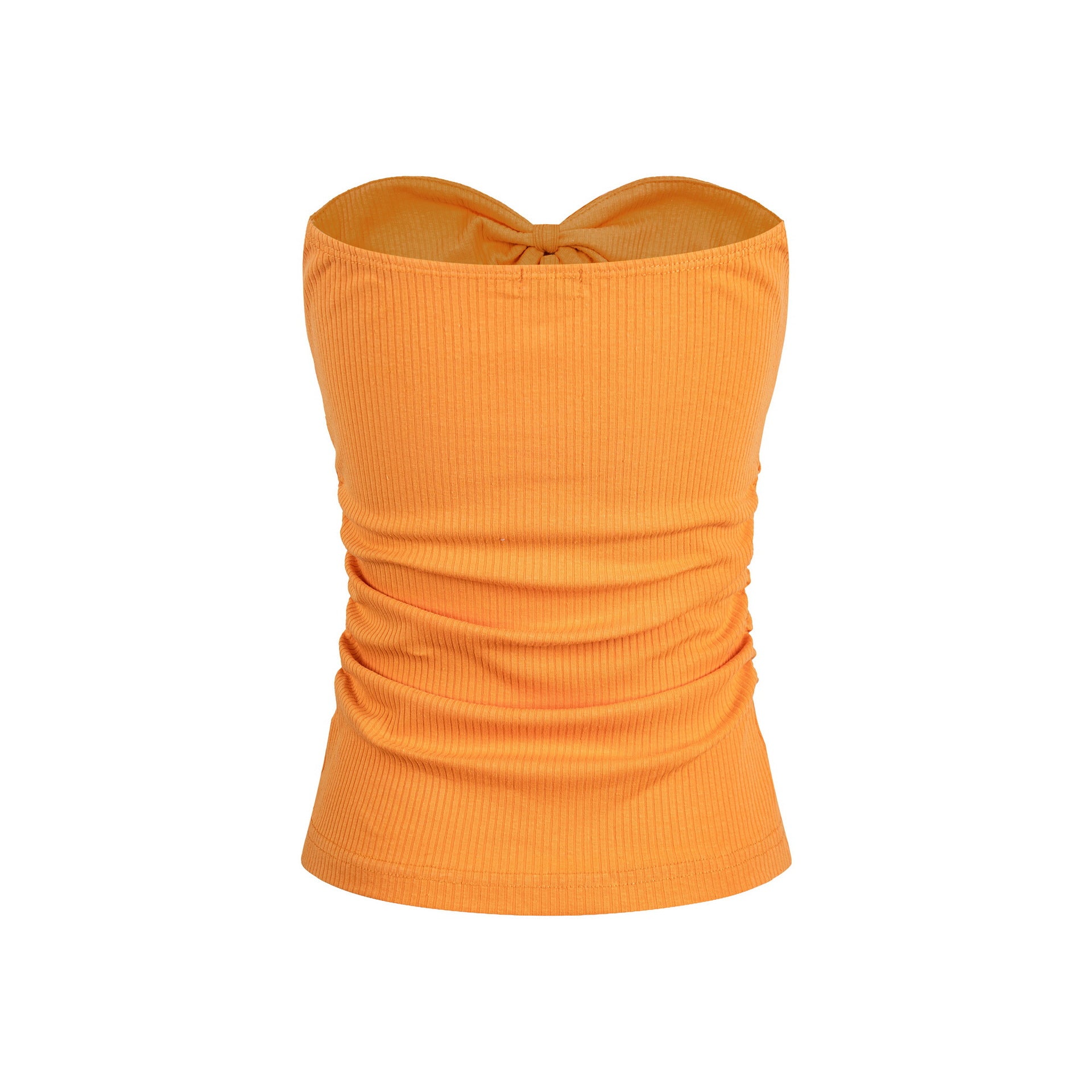 Beaded Drawstring Crop Top for Women, Fitted Slimming Side Pleated Knit Vest
