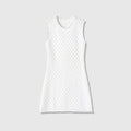 Sleeveless round neck hollow knitted mini dress