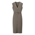 Hundred matching waistband elastic MIDI dress