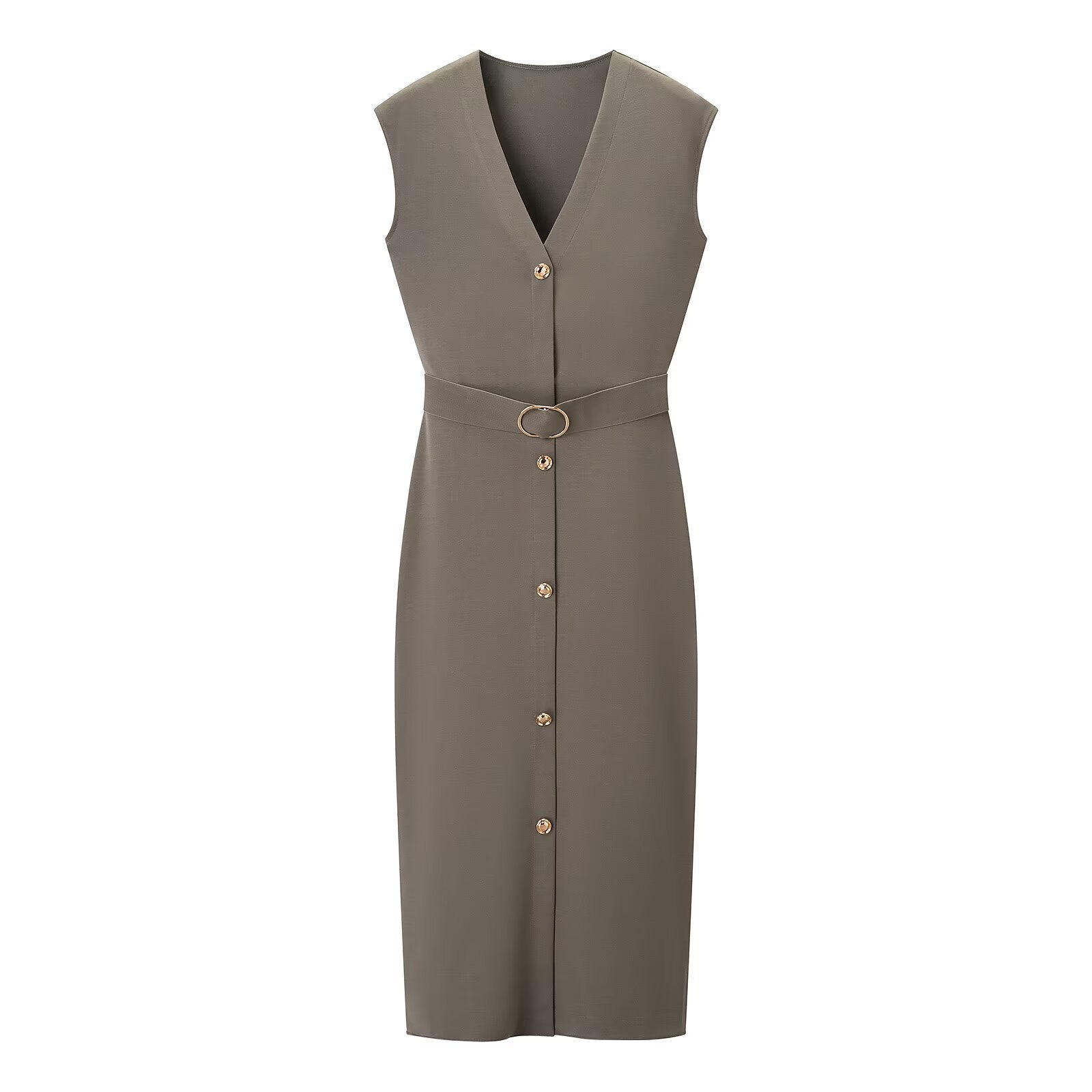 Hundred matching waistband elastic MIDI dress