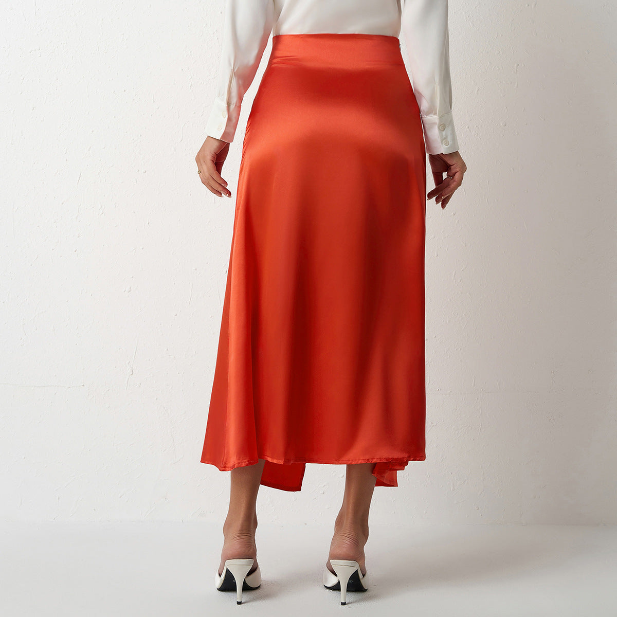 Women's high waisted slit long skirt