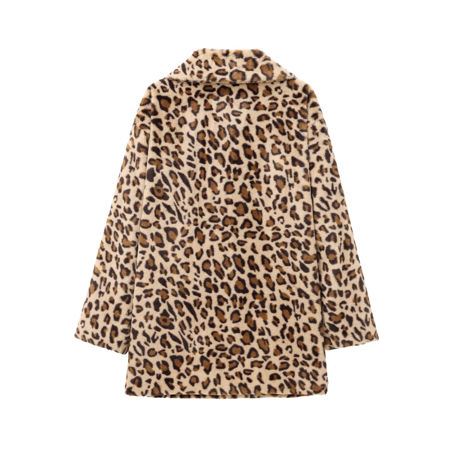 Animal print fur effect coat jacket