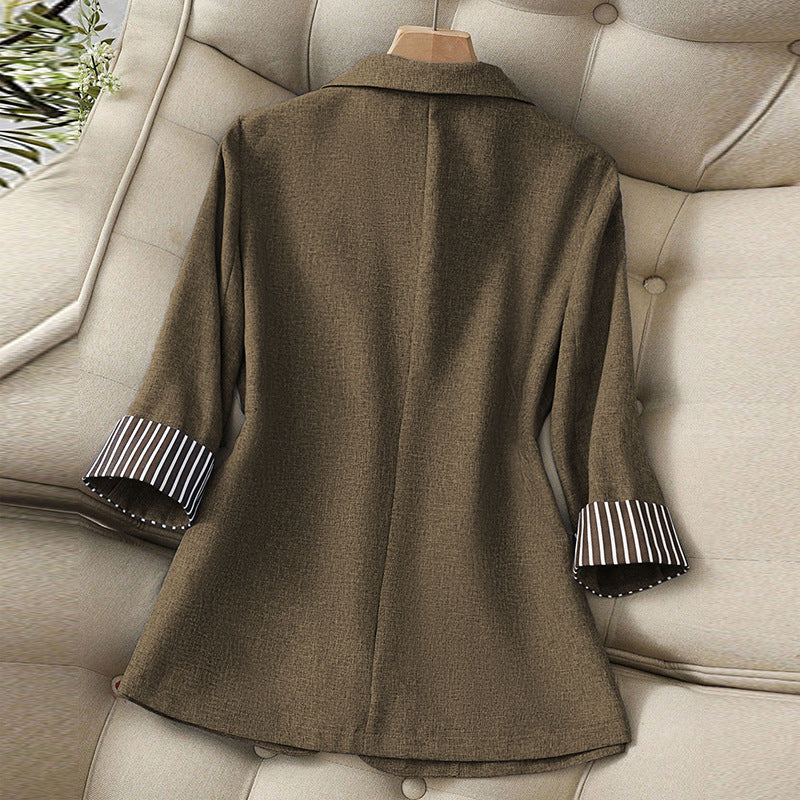 Collar striped jacket