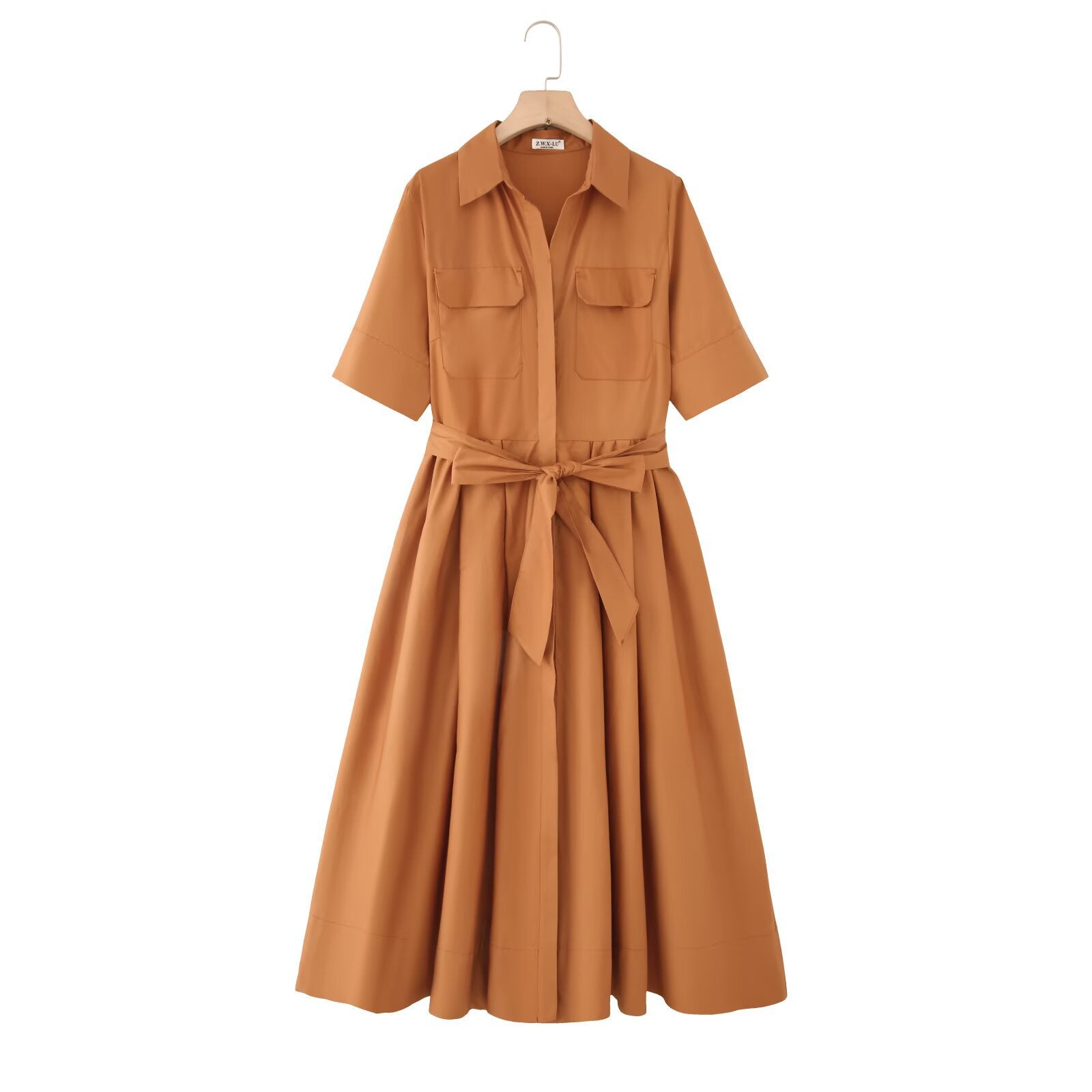 Style Short Sleeve Shirt Dress for Women