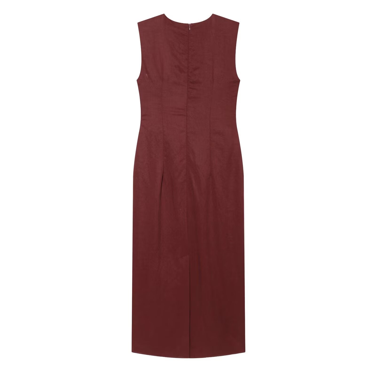 Elegant sleeveless waist strap dress