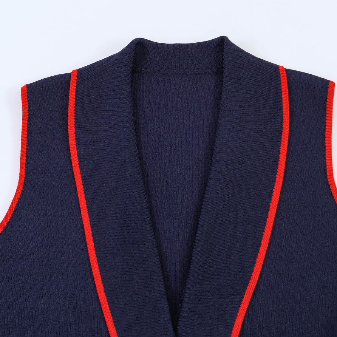 Street double buckle double breasted sleeveless vest