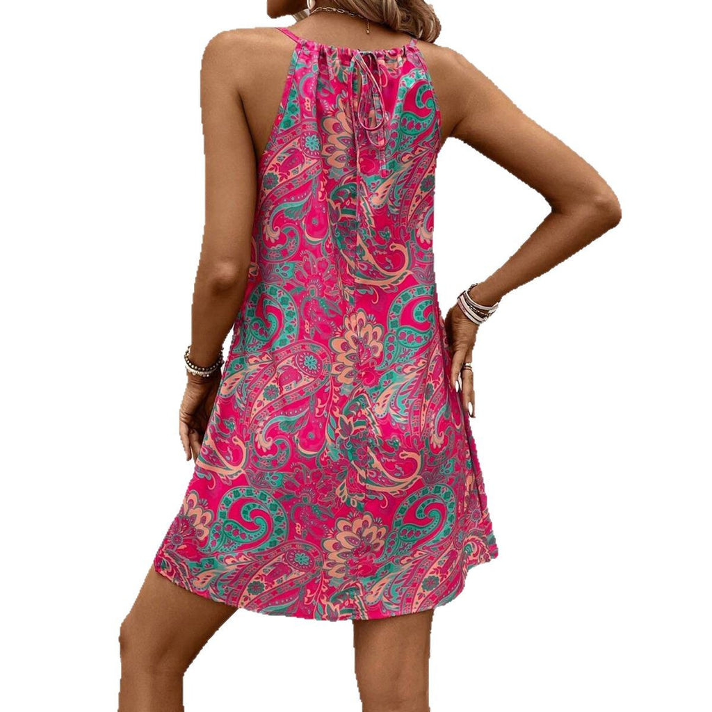 Sleeveless printed camisole dress for women