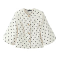 Style Women's Single-Button Polka Dot Irregular Button Coat