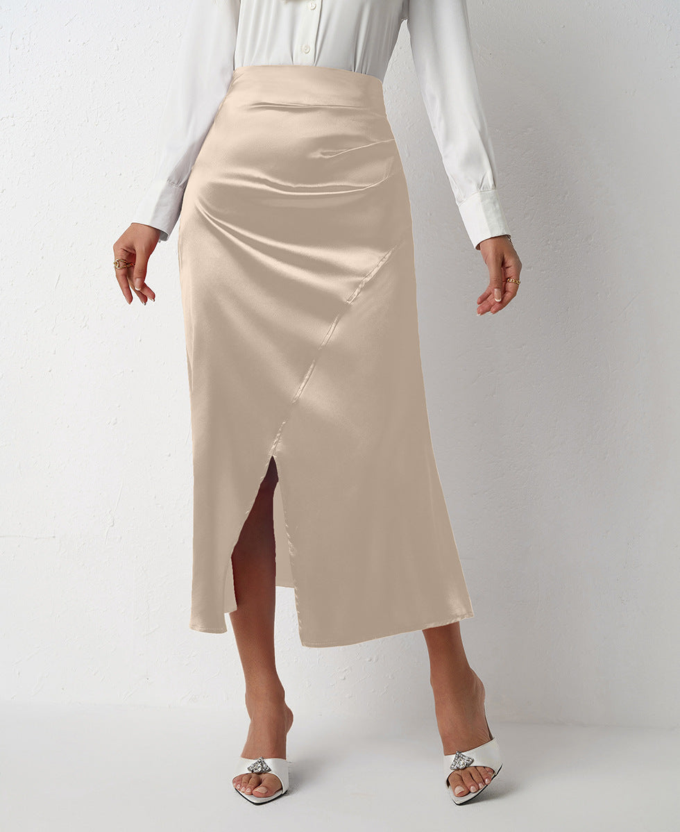 Women's high waisted slit long skirt