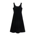 Thick velvet Hepburn style vest sleeveless dress