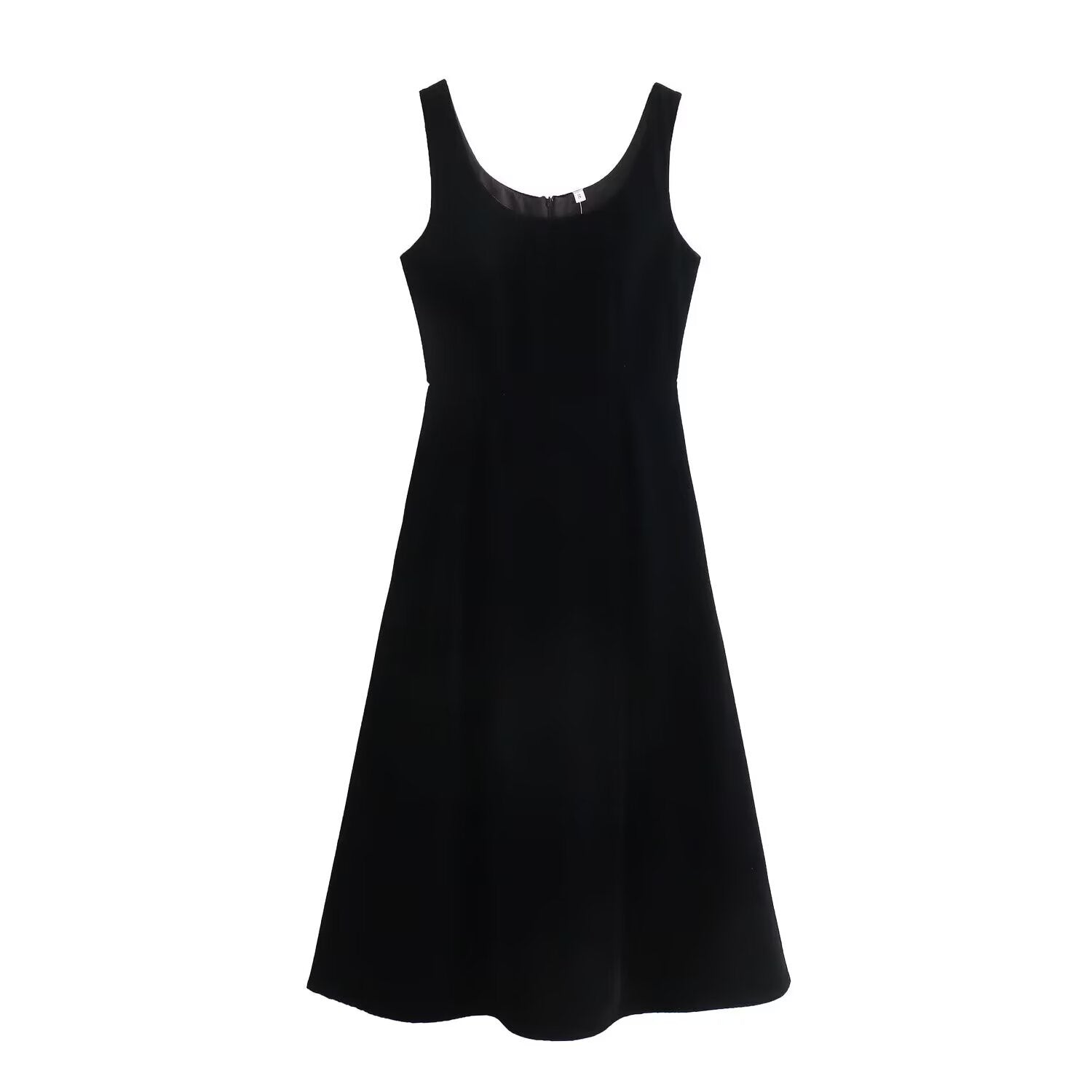 Thick velvet Hepburn style vest sleeveless dress