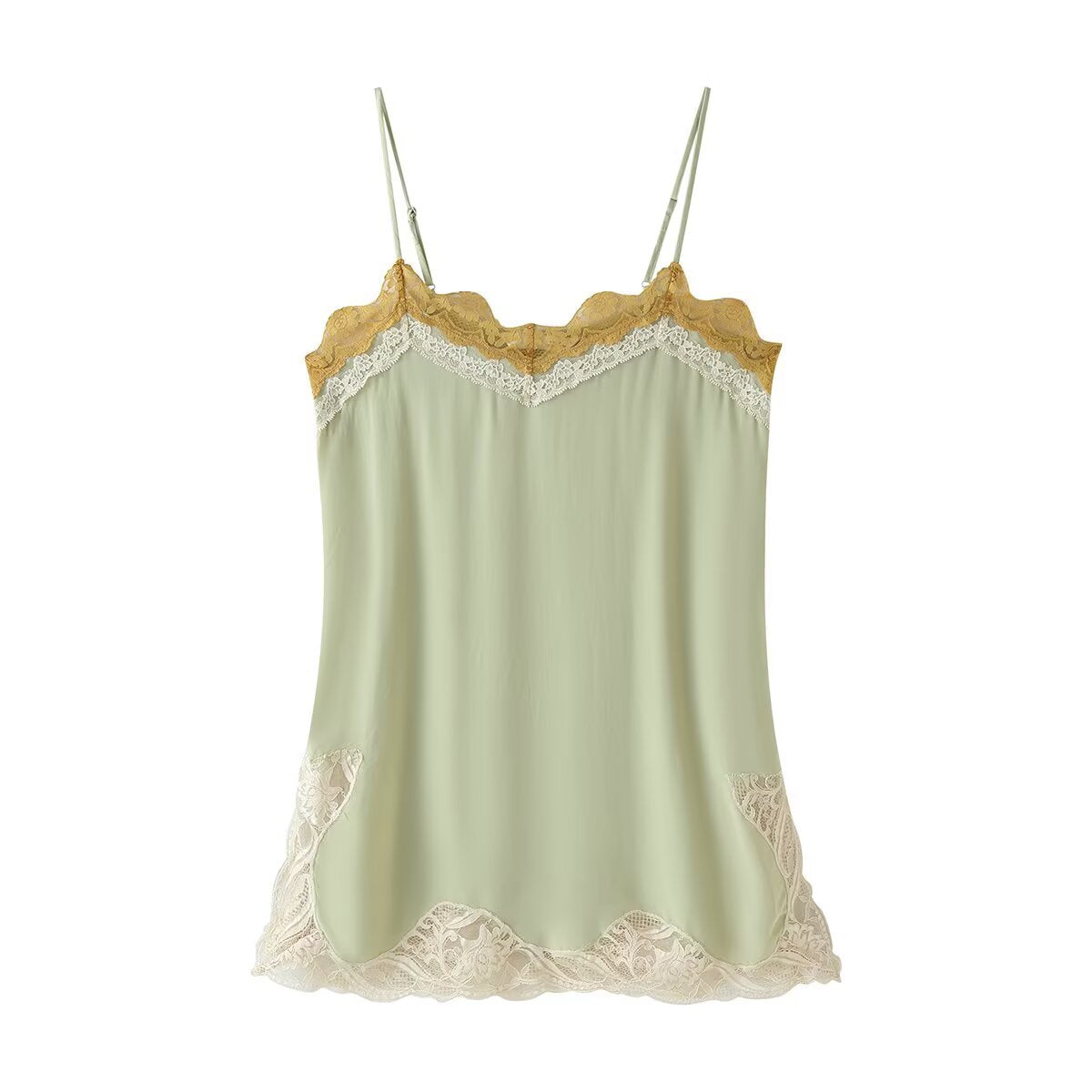Hot girl lace patchwork camisole top