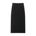 High waist slimming slit mid length hip hugging skirt
