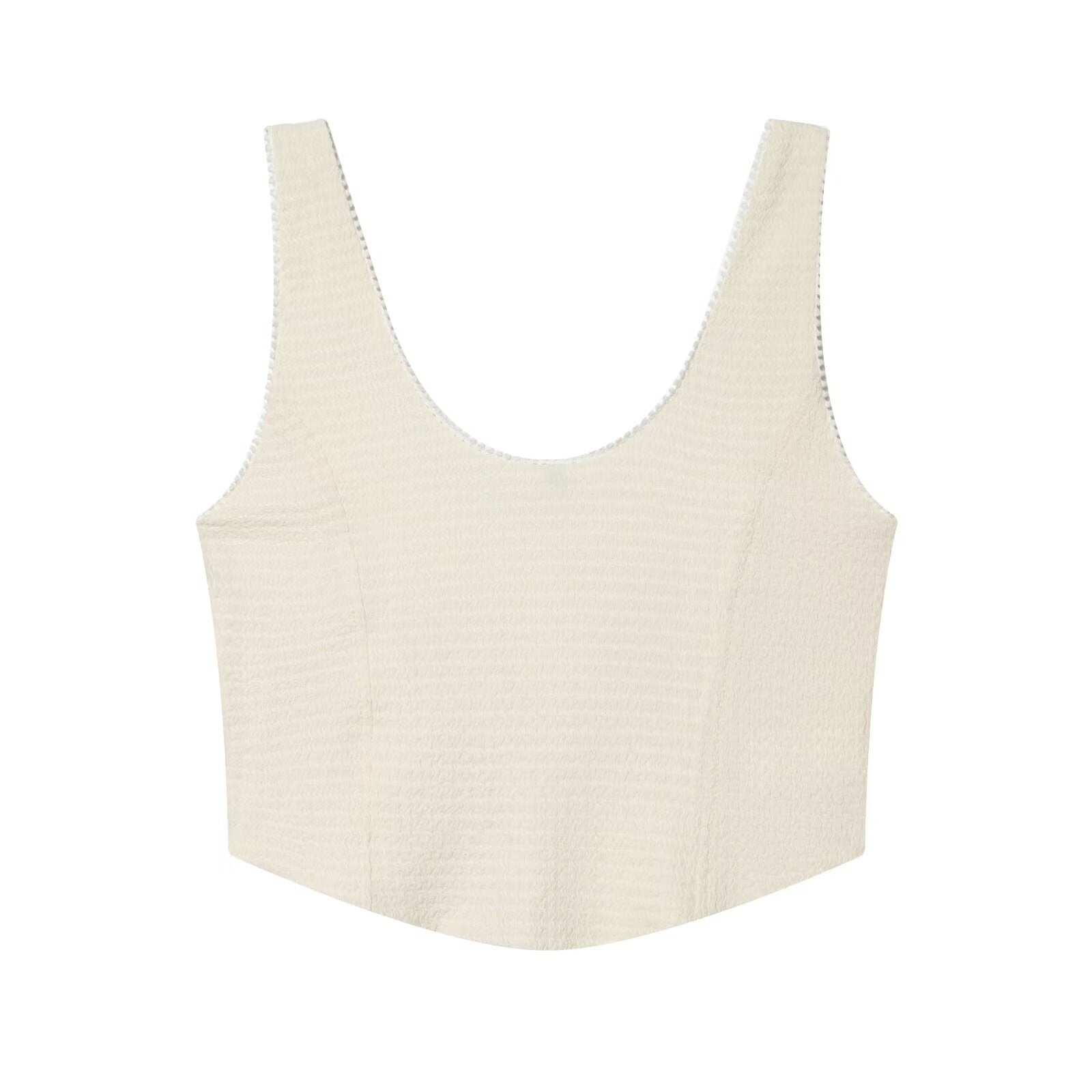 Embroidered texture tight corset style sleeveless top