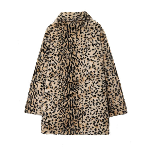 Artificial fur effect coat jacket