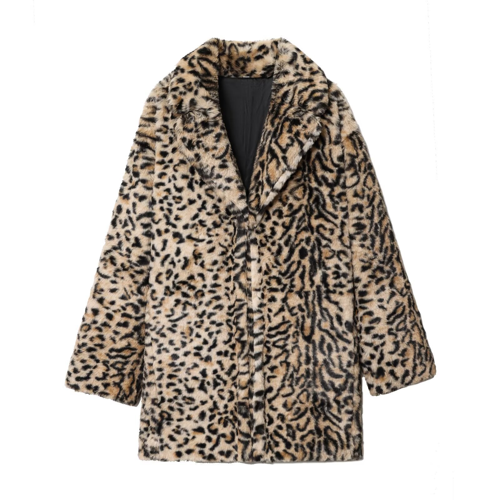 Artificial fur effect coat jacket