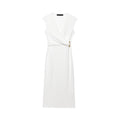 Casual and fashionable pin decoration MIDI dress for women