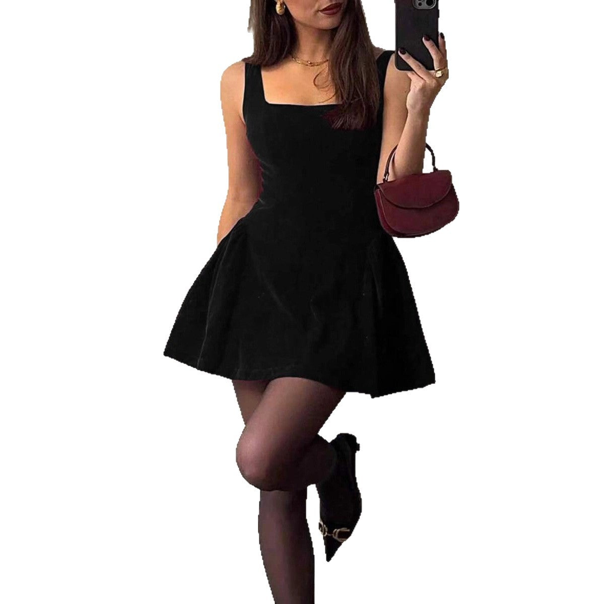 Elegant  Date Dress Velvet Strapless Dress