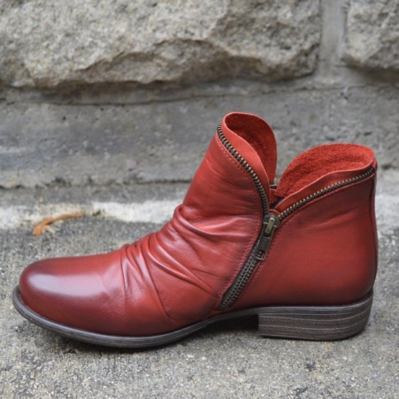 Autumn and winter new Europe and the United States hot selling thick heel double zipper ankle boots for women Martin boots