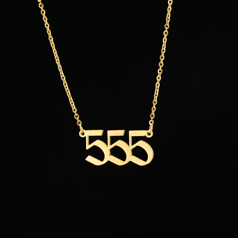 Personalized Angel Number 111-999 Stainless Steel Non Fading Pendant Necklace