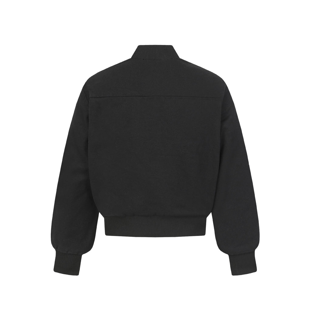 Thick silhouette baseball jacket