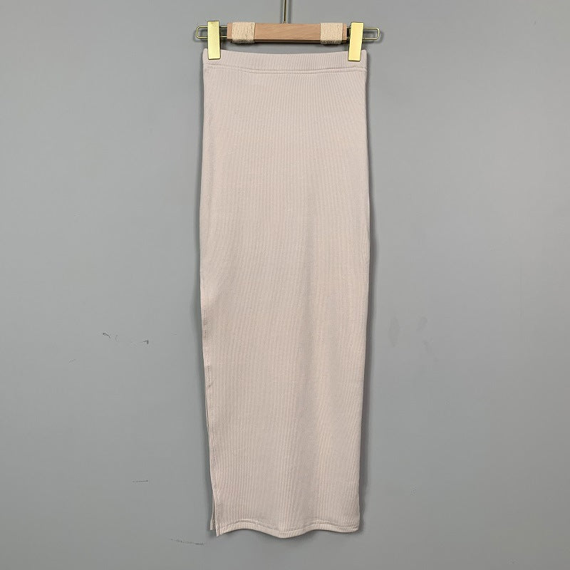 High waisted split hip skirt