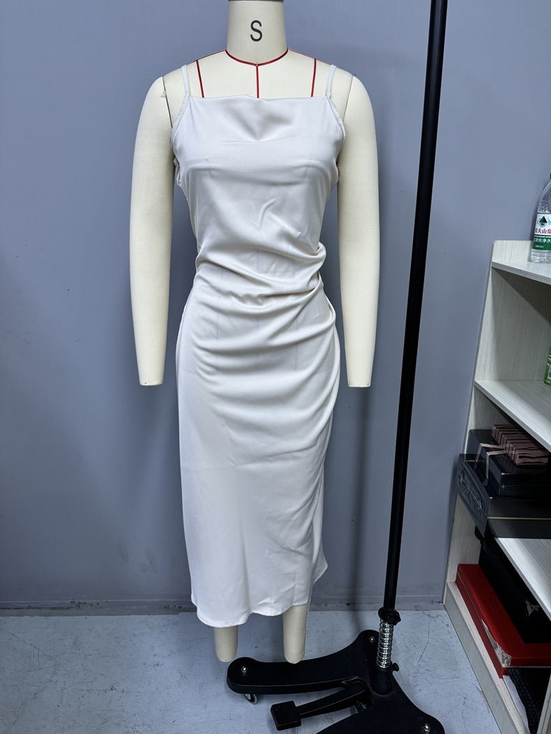 Split sling mid length skirt