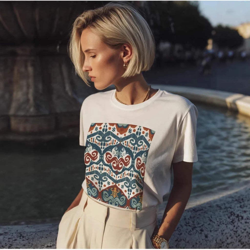 Round neck short sleeved top