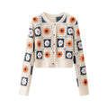 Flower hollow hook flower short knitted cardigan jacket