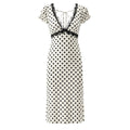 Casual versatile lace polka dot dress