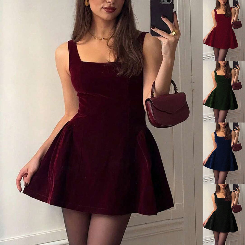 Elegant  Date Dress Velvet Strapless Dress