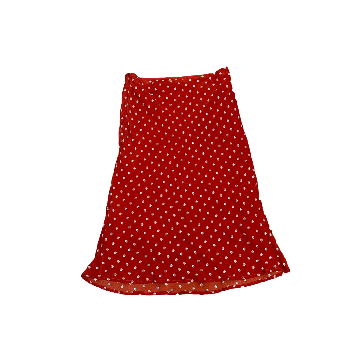 Crete Summer Silk Chiffon Floral Asymmetric Fish Tail Skirt Women  Retro Polka Dot Skirt