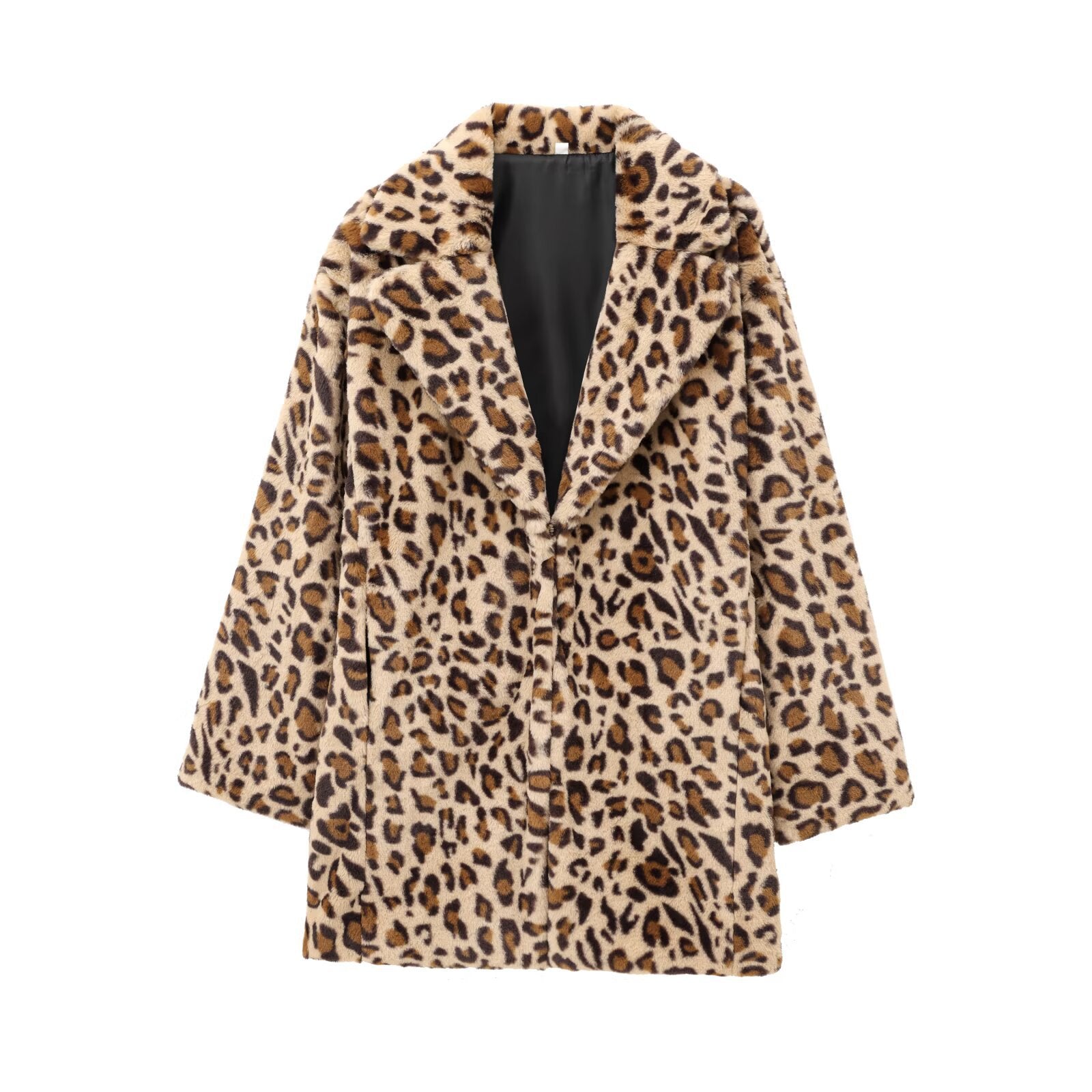 Animal print fur effect coat jacket