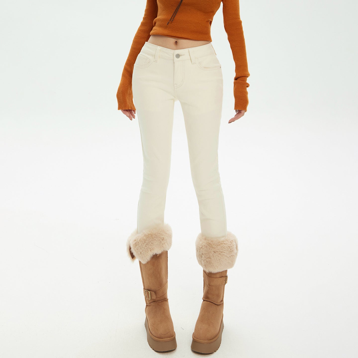 Dark Gray Jeans Low Waist Slim Fit Tight Skinny Pencil Pants