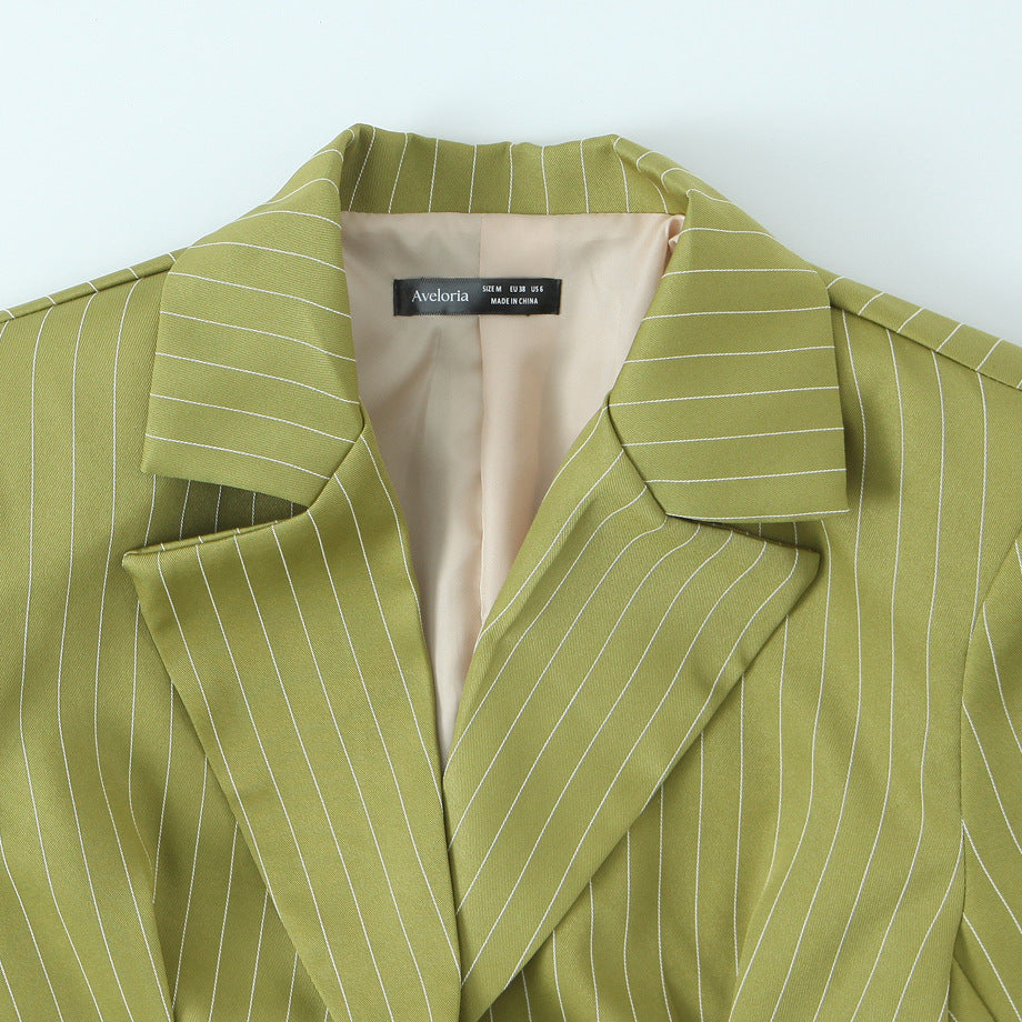 Commuter style versatile striped suit short jacket