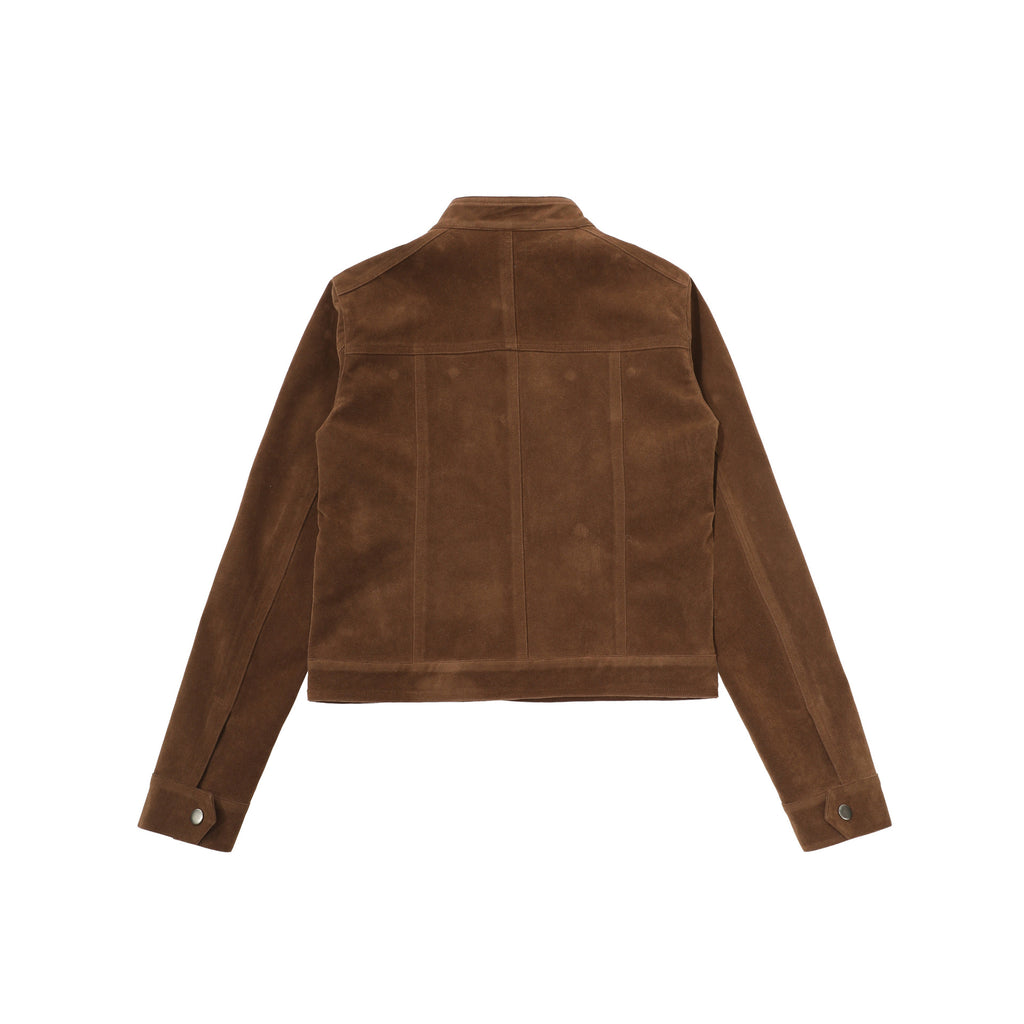 Melad suede standing collar motorcycle jacket