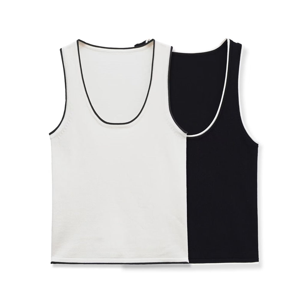 Spicy girl trimmed knit vest top