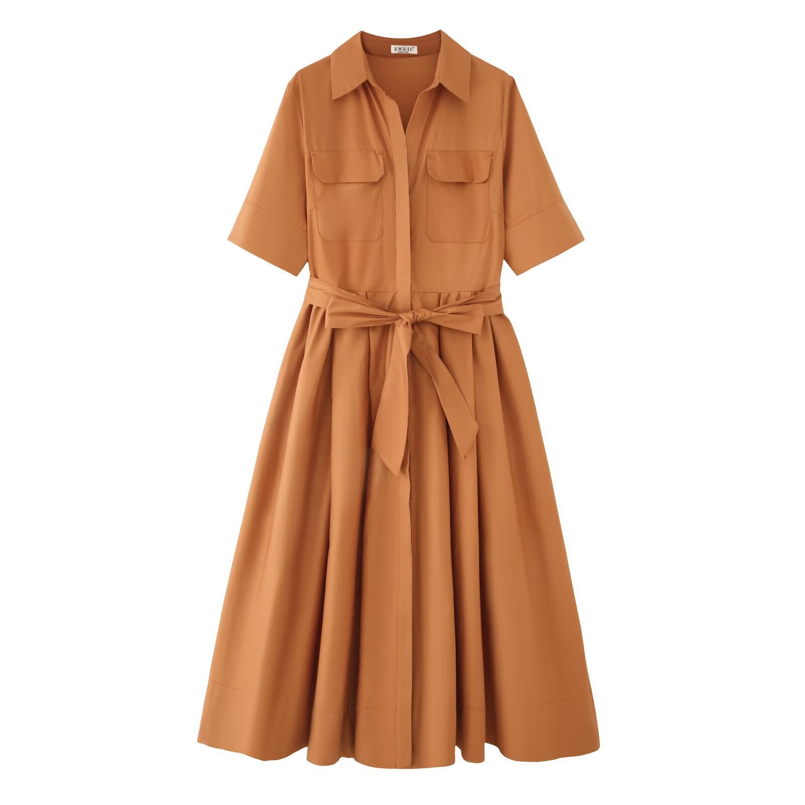 Style Short Sleeve Shirt Dress for Women